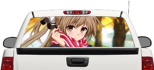 Anime Girl Cartoon Lunotto Decal Sticker Pick-up Truck SUV Car 1