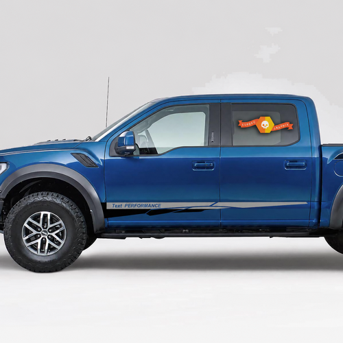 Text Performance Retro Stripes Sottoporta Adesivo in vinile per Ford F-150 2017-2026