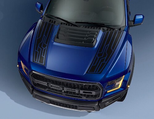 Kit adesivi decalcomanie per cofano 5 per Ford F-150 Raptor 2017