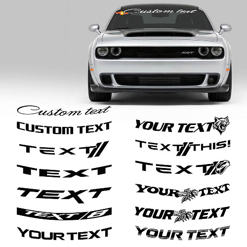 Adesivo in Vinile Personalizzato a Lettere per Striscia Ampia del Parabrezza per Dodge Challenger