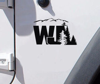 2 di Jeep WJ Design Decal Wrangler Decals Stickers Logo scegli il colore.
