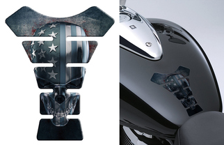 Skull 3D Moto MOTORBIKE Gas FUEL Tank Pad Protector Sticker Emblem Decal