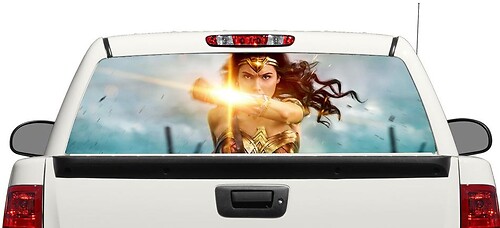Adesivo in Vinile per Finestrino Posteriore Wonder Women per Pick-up SUV