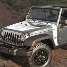 Kit adesivi in vinile black-out con strisce stile biohazard per cofano Jeep Rubicon_2