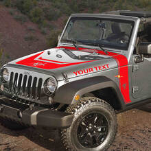 Kit adesivi in vinile black-out con strisce stile biohazard per cofano Jeep Rubicon_3