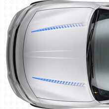 Adesivo Vinile Strisce Strobo Doppia Tnin per Cofano Dodge Charger 2015-2026_2