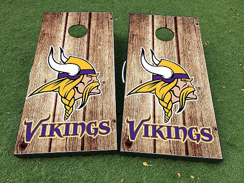 Set Adesivi in Vinile per Tavolo Cornhole Stile Minnesota Vikings