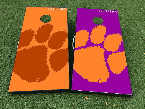 Set di Adesivi in Vinile per Tavola Cornhole con Artiglio dei Clemson Tigers