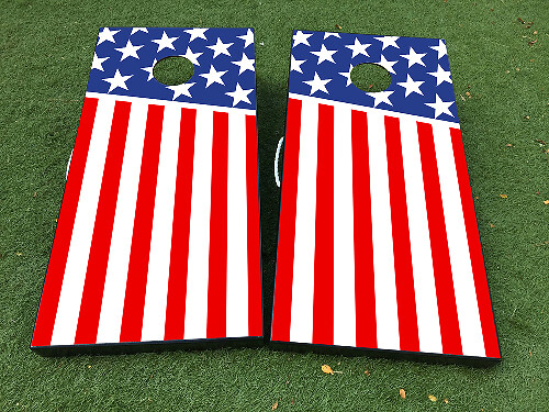 Set di Adesivi in Vinile per Tavolo Cornhole con Bandiera Americana