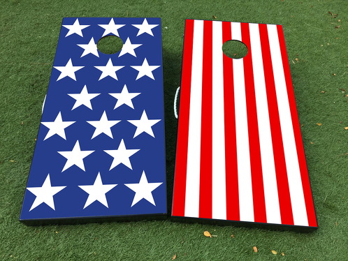 American Flag USA 2 Cornhole Gioco da tavolo Decalcomania INVOLUCRO IN VINILE con LAMINATO
