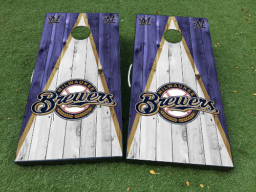 Set di decalcomanie in vinile per tavola cornhole in stile Milwaukee Brewers