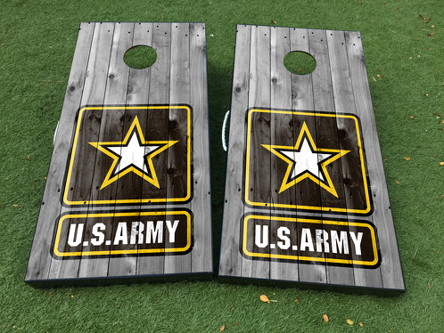 Decalcomanie da gioco da tavolo Cornhole dell'esercito americano US WRAPS IN VINILE con LAMINATO