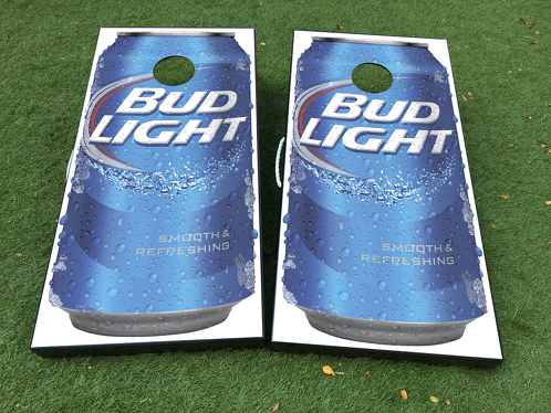 Bud Light Beer Cornhole Gioco da tavolo Decalcomania INVOLUCRO IN VINILE con LAMINATO