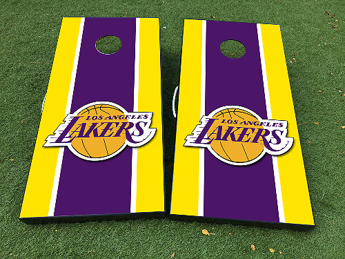 Set di Adesivi in Vinile per Tavola Cornhole in Stile Los Angeles Lakers