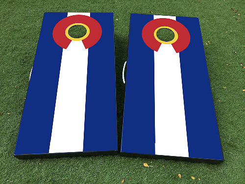 Set di Adesivi in Vinile per Tavolo Cornhole con Bandiera del Colorado