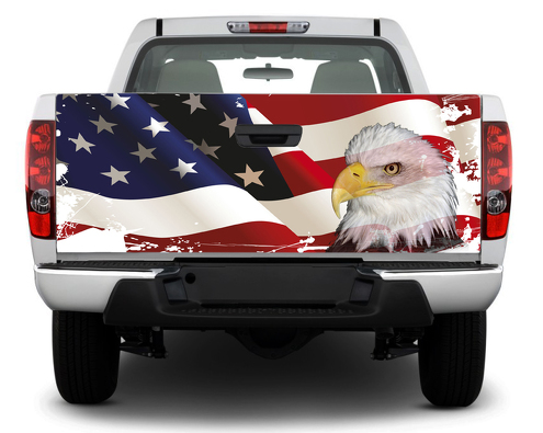 American USA Eagle flag Portellone posteriore Decal Sticker Wrap Pick-up Truck SUV Car