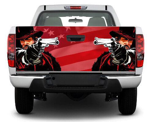 American USA Cowboy flag Portellone posteriore Decal Sticker Wrap Pick-up Truck SUV Car Red Dead Redemption