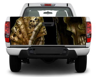 Skull death card poker Lunotto posteriore O Portellone posteriore Decal Sticker Wrap Pick-up Truck SUV Car