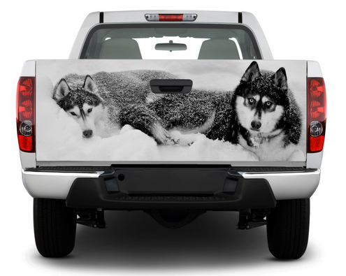 Huskies Wolf Portellone posteriore Decal Sticker Wrap Pick-up Truck SUV Car