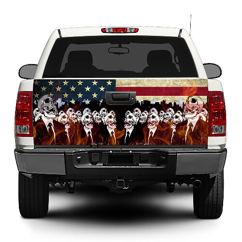Adesivo in Vinile per Portellone con Zombie e Bandiera USA per Pick-up, SUV