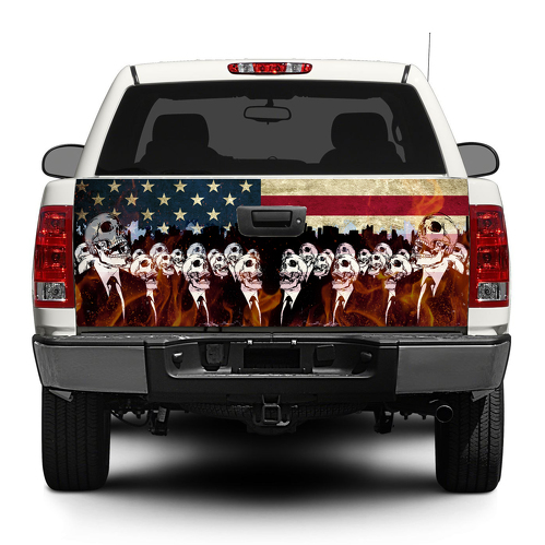 Zombie American USA flag Portellone posteriore Decal Sticker Wrap Pick-up Truck SUV Car