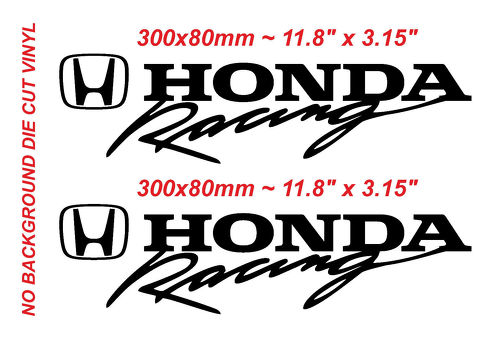 2 adesivi Honda Racing Type R in vinile fustellato Honda Racing Black Decal