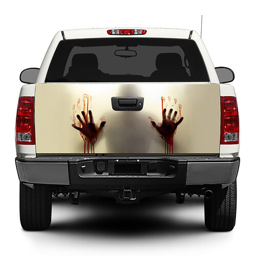 Adesivo in Vinile per Portellone con Mani Insanguinate per Pick-up e SUV