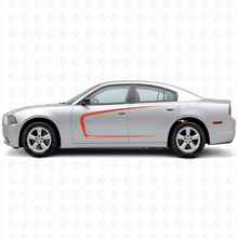 Strisce Stile C con Contorno Esterno Adesivo in Vinile Laterale per Dodge Charger 2011-2014_4