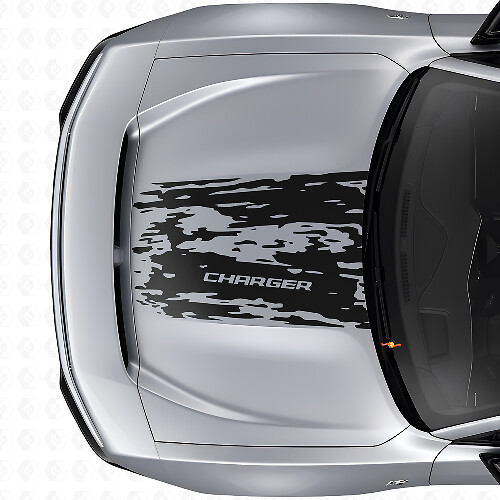 Adesivo in vinile effetto usurato per cofano Dodge Charger Electric