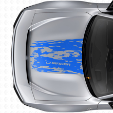 Adesivo in vinile effetto usurato per cofano Dodge Charger Electric_2