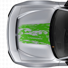 Adesivo in vinile effetto usurato per cofano Dodge Charger Electric_3