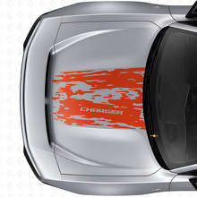 Adesivo in vinile effetto usurato per cofano Dodge Charger Electric_4