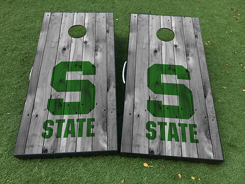 Decalcomania dell'autoadesivo del gioco da tavolo Cornhole della Michigan State University INVOLUCRO IN VINILE con LAMINATO
