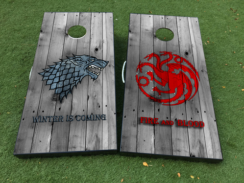 Game of Thrones Targaryen Stark Cornhole Board Decal Decal Willa con laminata