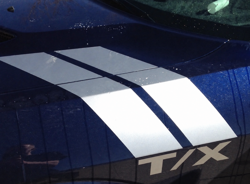 Custom T/X Silver Style Hash Stripes — Adesivo in vinile (parafango anteriore) per Dodge Challenger