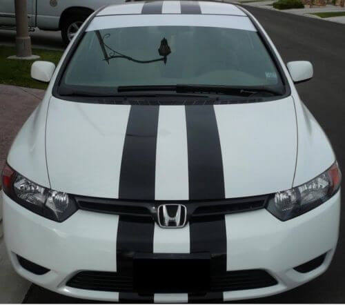 Kit adesivo in vinile con doppie strisce da corsa per Honda Civic Accord