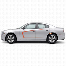 Adesivo Vinile Laterale con Strisce Contorno Stile C per Dodge Charger 2011-2014_4