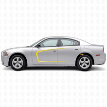 Adesivo Vinile Laterale con Strisce Contorno Stile C per Dodge Charger 2011-2014_5