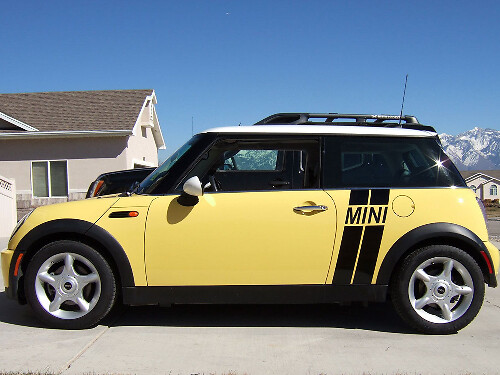 Decalcomanie per adesivi grafici Countryman Clubman con strisce laterali angolate Mini Cooper