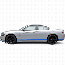 Adesivo Vinile Laterale con Strisce Doppie e Testo Personalizzato per Dodge Charger 2015-2026_2