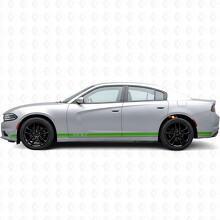 Adesivo Vinile Laterale con Strisce Doppie e Testo Personalizzato per Dodge Charger 2015-2026_3