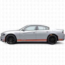 Adesivo Vinile Laterale con Strisce Doppie e Testo Personalizzato per Dodge Charger 2015-2026_4