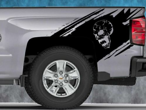 2014 2015 2016 Chevy Silverado Vinyl Decal Sticker Splash Graphic Skull Stripe