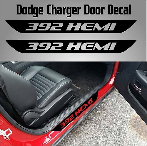 392 HEMI SRT Adesivi in Vinile per Soglia Porta per Dodge Charger 2015-2017