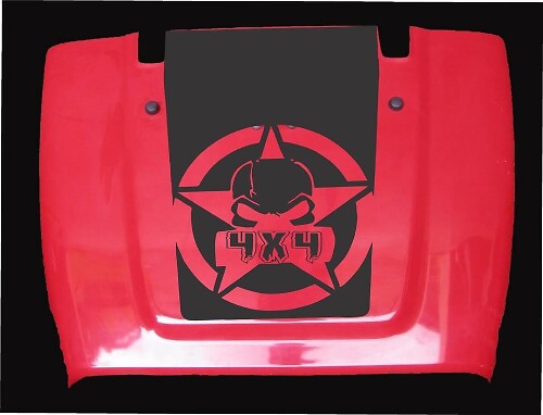 Adesivo in Vinile Maschera a Gas 4x4 per Cofano Jeep Wrangler LJ TJ JK JKU