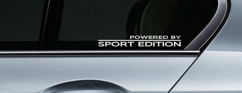 2 - POWERED BY SPORT EDITION Racing Sport Vinyl Decal adesivo logo finestra BIANCO