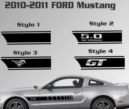 2010-2014 Ford Mustang Door Stripe Vinyl Decal Sticker GT 5.0 Kit grafico personalizzato