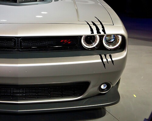 Adesivo in Vinile con Zampe Track per Cofano e Paraurti Anteriore per Dodge Challenger