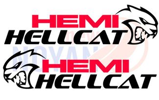 2 decalcomanie Dodge Hemi Hellcat, Srt, adesivo fustellato in vinile