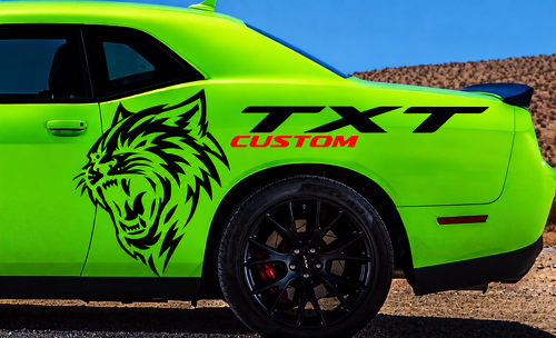 CUSTOM Cat Quarter Graphic — Adesivo in vinile (fiancata) per Dodge Challenger SRT, Hellcat